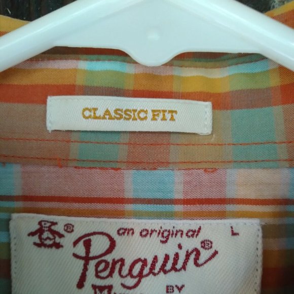 Men short sleeve size Large by Penguin multicolor 60 Cotton 40 poly - Picture 2 of 3